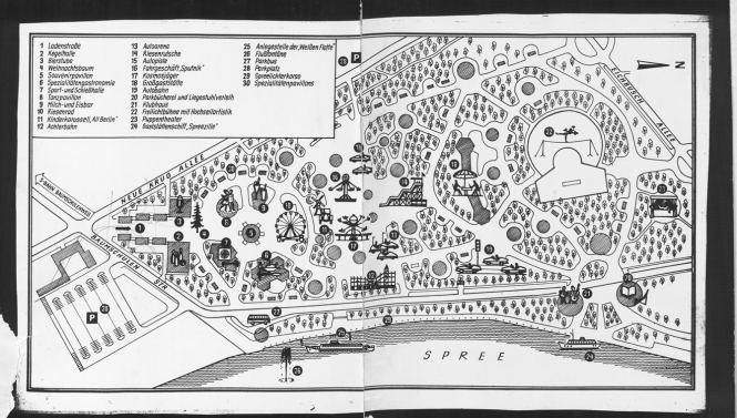 Een plattegrond van het Kulturpark Berlin uit de jaren '70